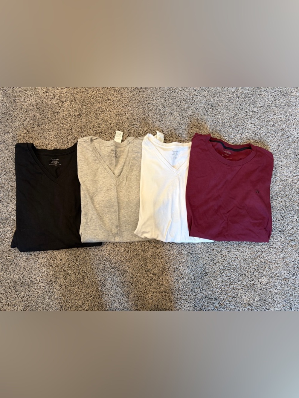 Calvin Klein Essentials Shirt Bundle - Black, Gray, White, Burgundy